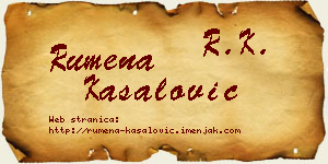 Rumena Kasalović vizit kartica